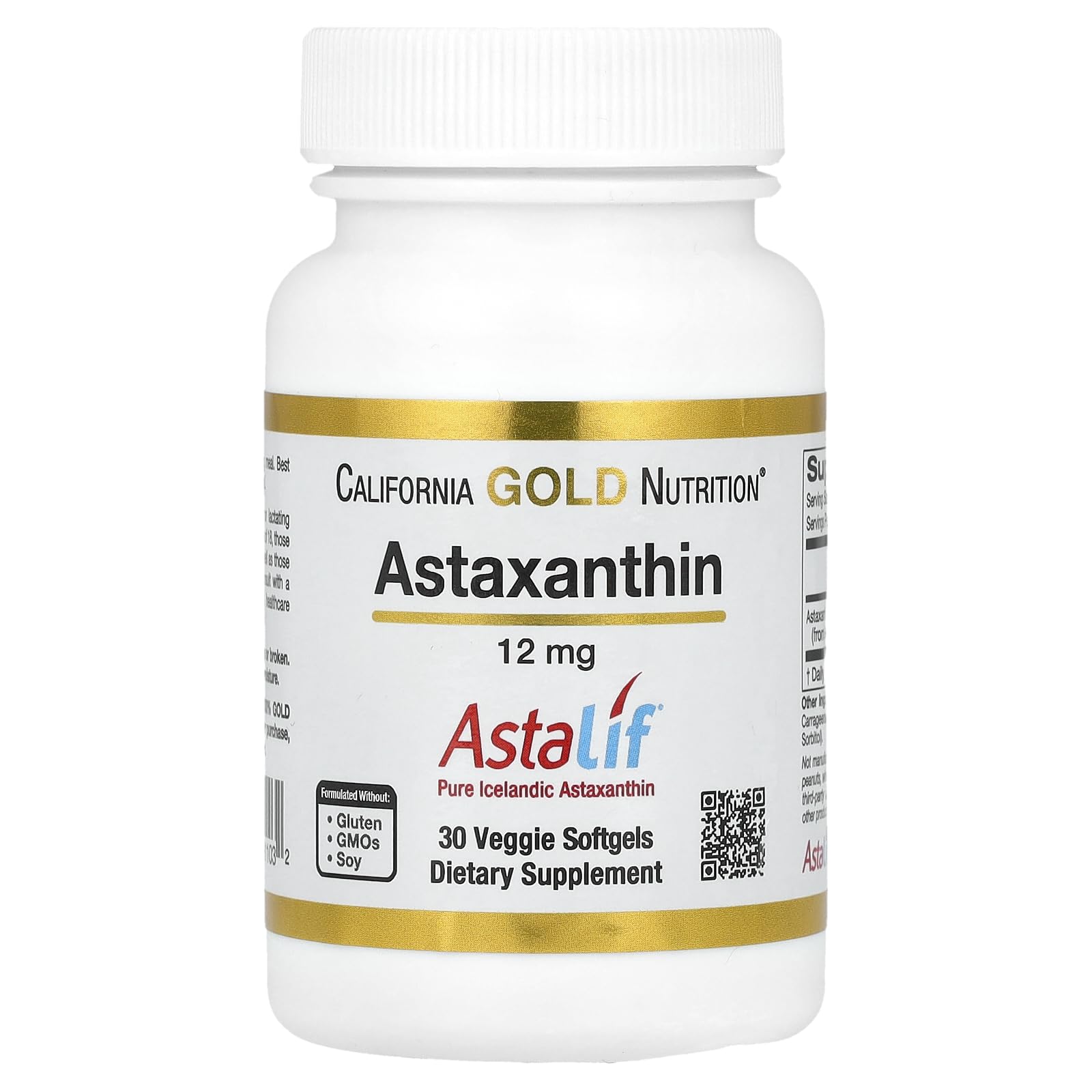 Suplemento De Astaxantina California Gold Nutrition, 12 Mg, 30 Cápsulas Blandas - Venta Internacional.