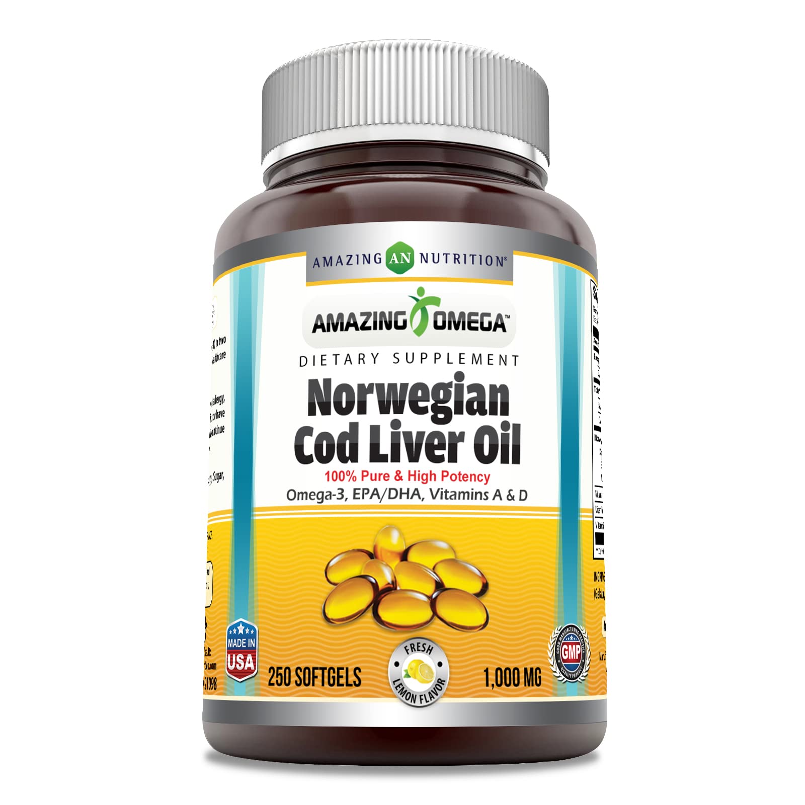 Foto 2 pulgar | Suplemento de Aceite de Hígado de Bacalao Noruego Omega 1000 mg - Venta Internacional