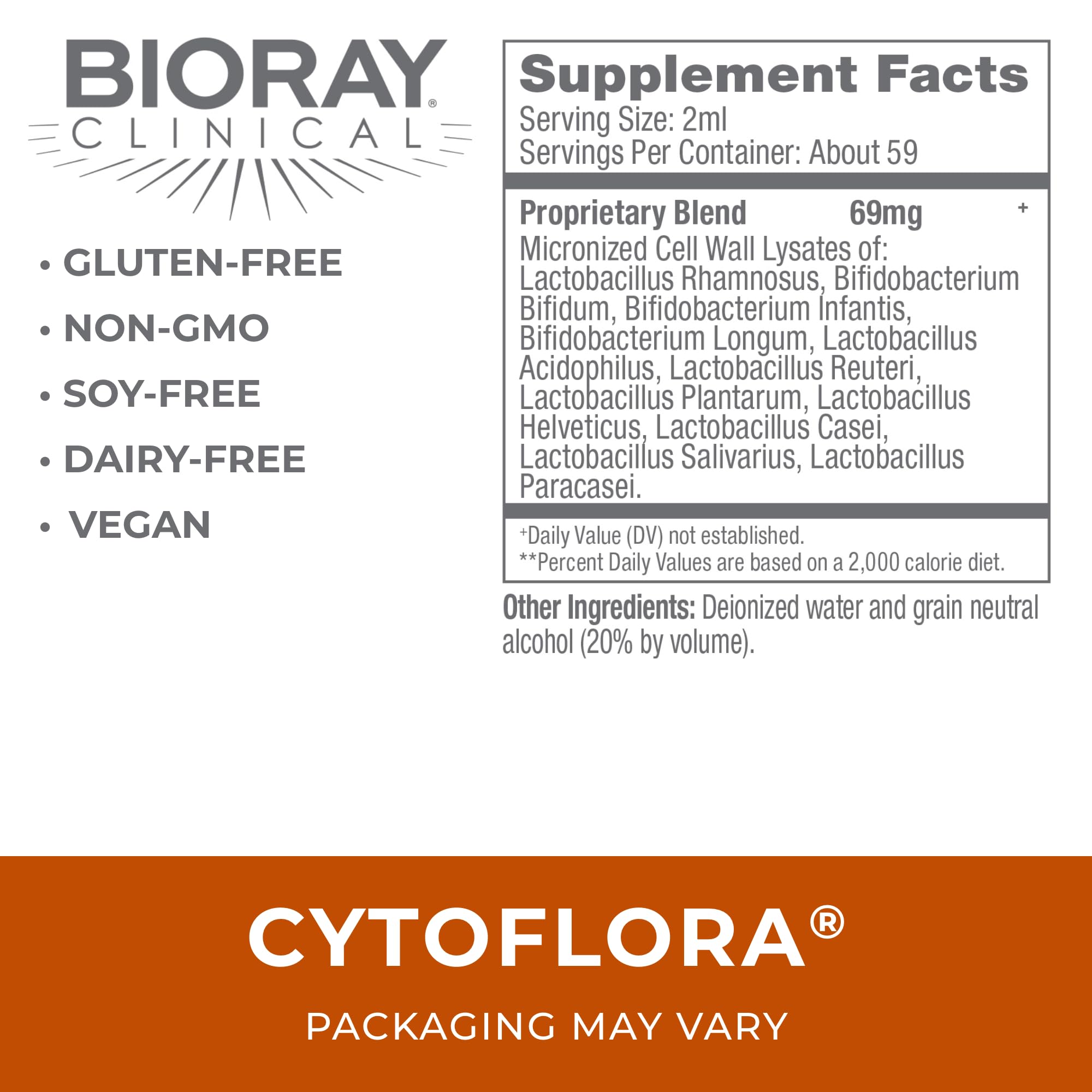 Foto 3 pulgar | Tónico Probiótico Para La Inmunidad Bioray Professional Cytoflora 120 Ml - Venta Internacional.