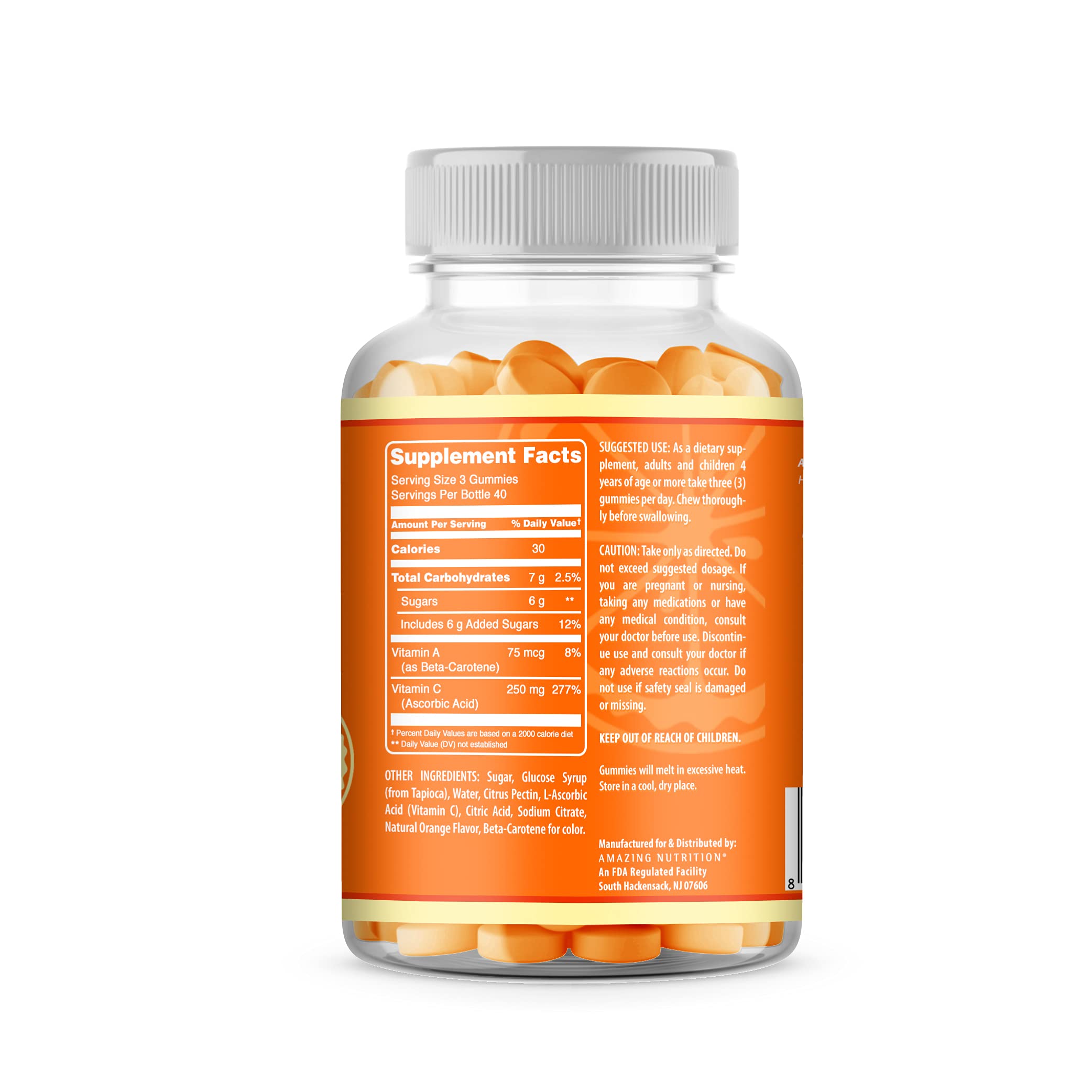 Foto 3 pulgar | Suplemento de Vitamina C Amazing Nutrition 120 Gomitas - Venta Internacional