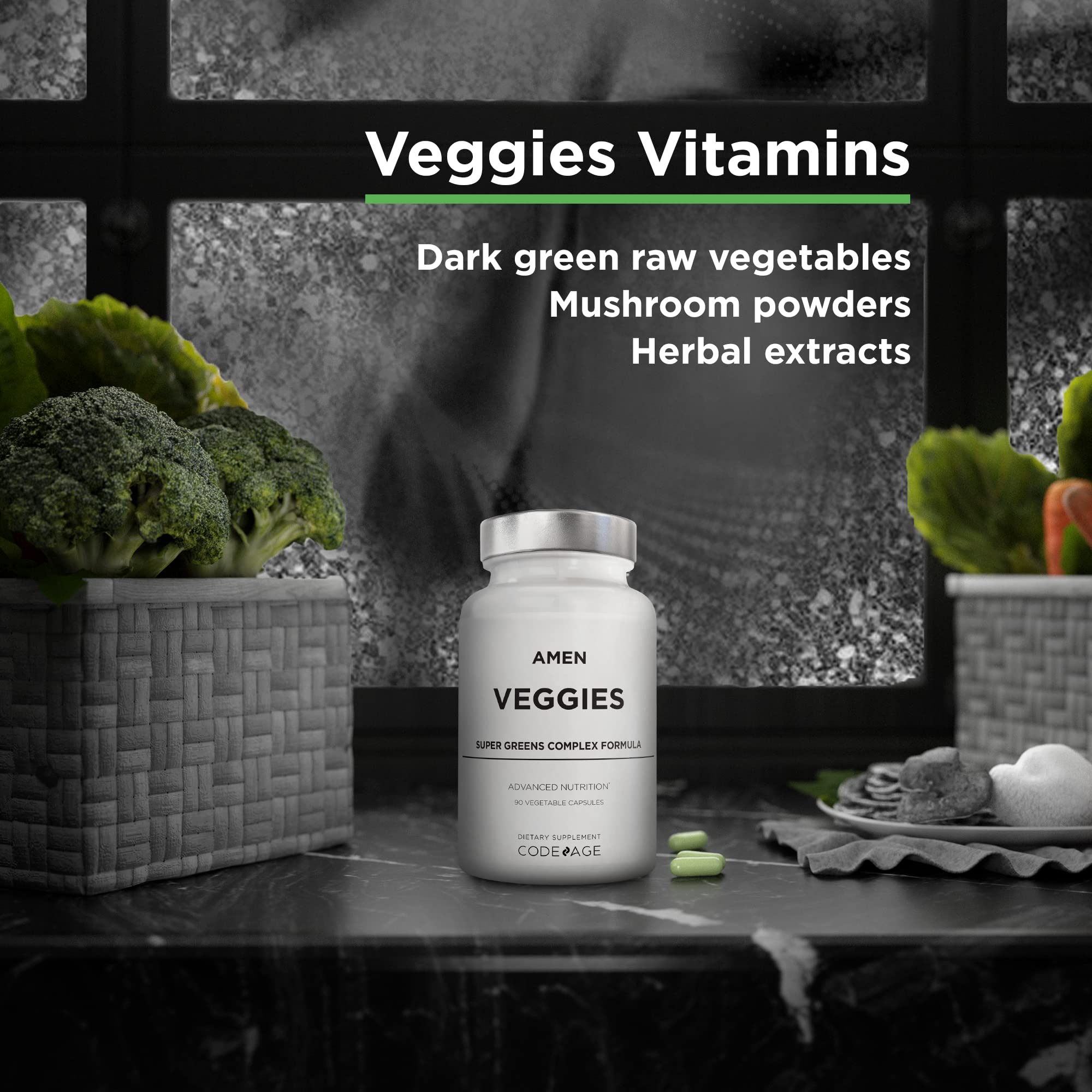 Foto 4 pulgar | Suplemento Amen Veggies Daily Veggies Vitamins 90 Cápsulas - Venta Internacional