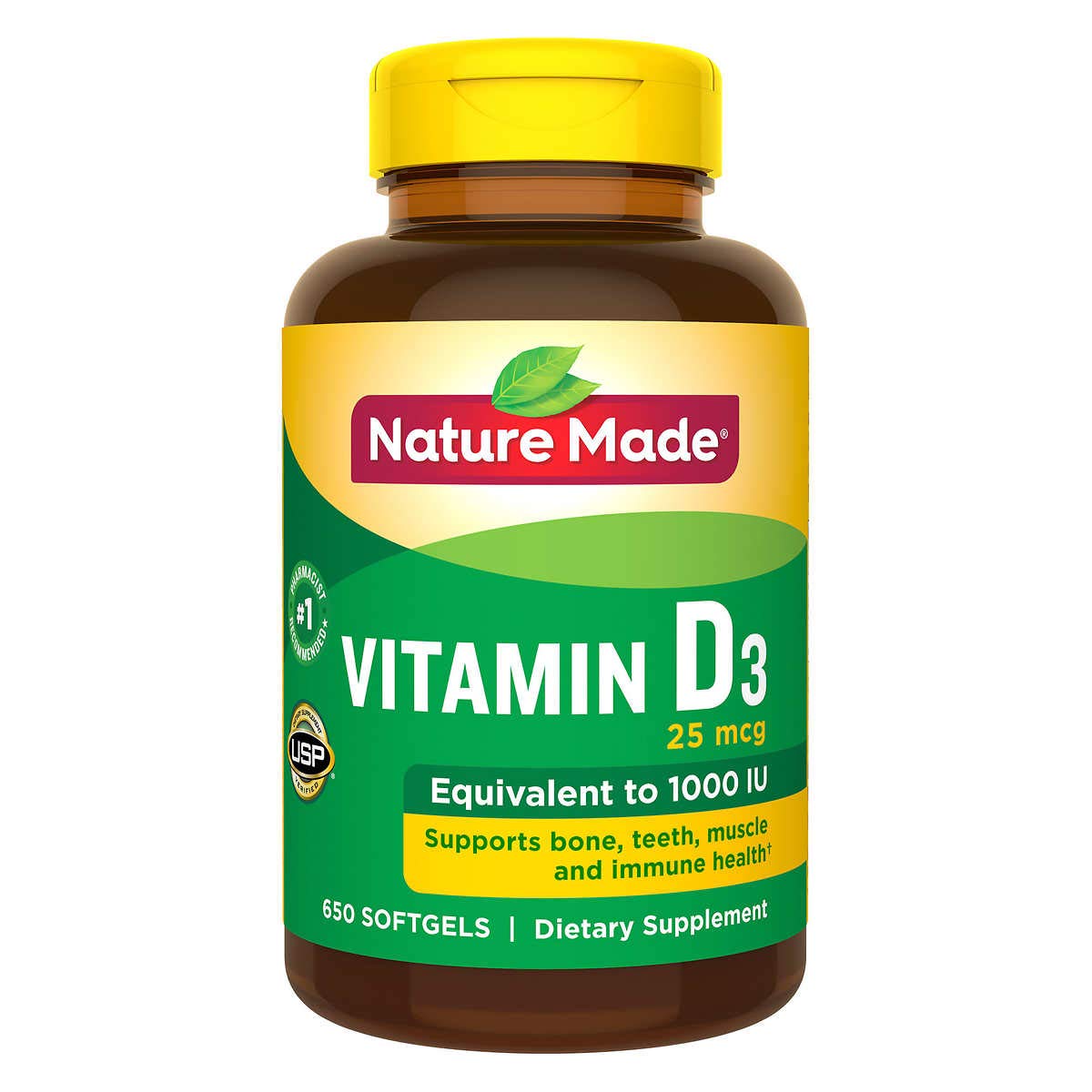 Foto 2 pulgar | Suplemento de Vitamina D3 Nature Made 25 MCG 650 Cápsulas Blandas - Venta Internacional