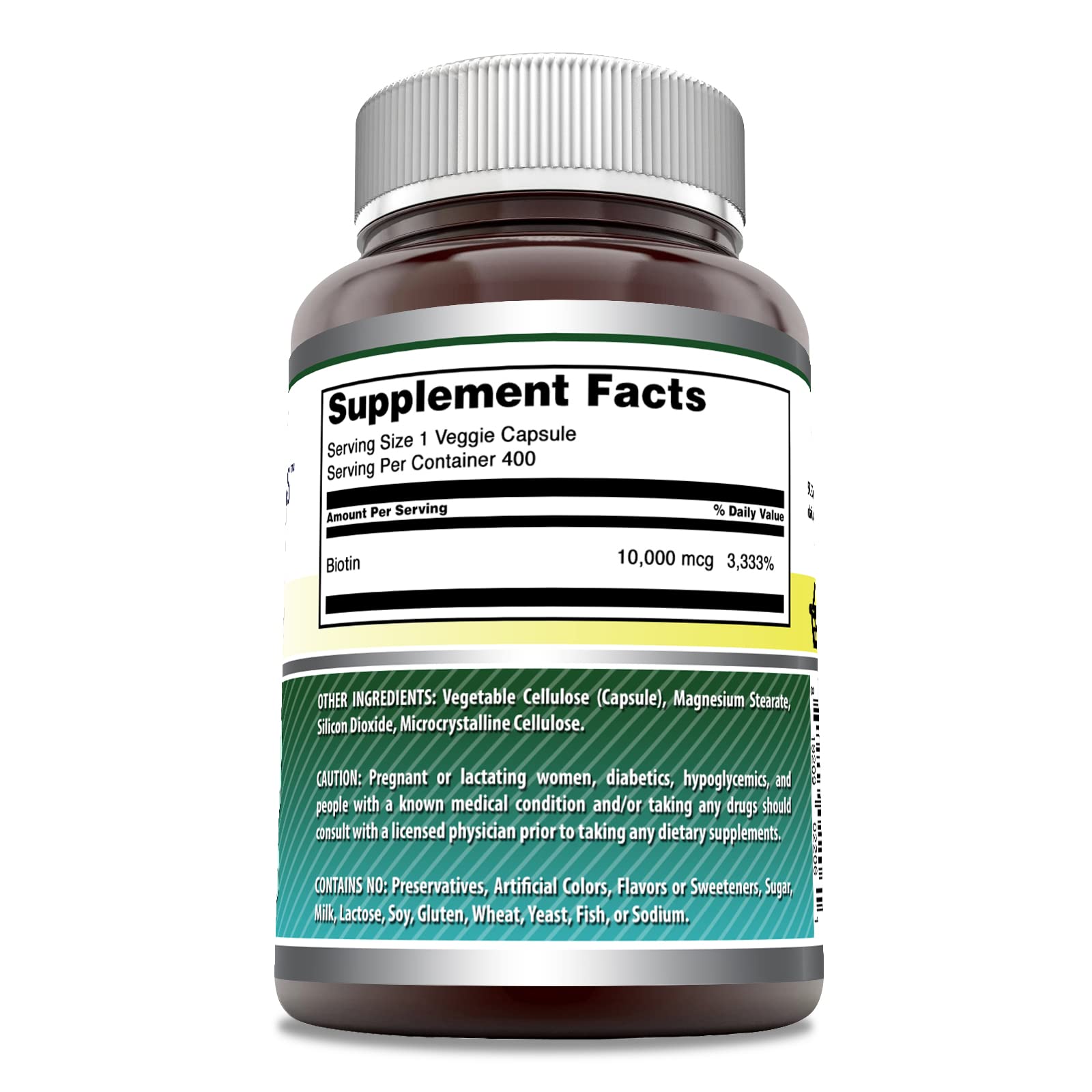 Foto 4 pulgar | Suplemento Amazing Nutrition Fórmulas con Biotina 10000 MCG 400 Cápsulas Vegetarianas - Venta Internacional