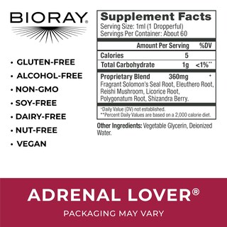 Foto 2 | Suplemento Bioray Daily Adrenal Lover Para Adultos, 60 Ml - Venta Internacional.