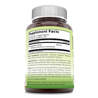 Foto 2 | Suplemento Amazing India Ashwagandha Cápsulas Vegetarianas de 500 Mg - Venta Internacional