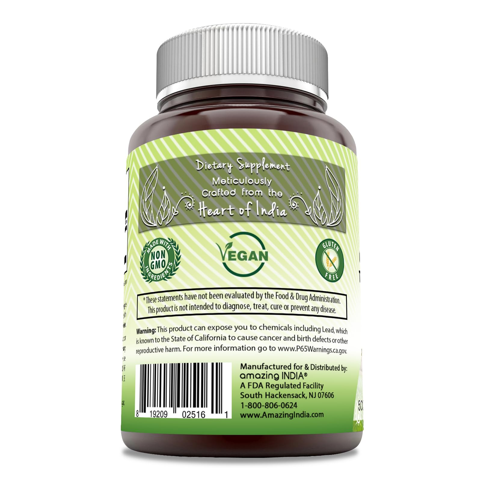 Foto 4 pulgar | Suplemento Amazing India Ashwagandha Cápsulas Vegetarianas de 500 Mg - Venta Internacional