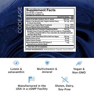 Foto 2 | Suplemento Codeage Eyes Vitamins Areds 2 120 Cápsulas - Venta Internacional