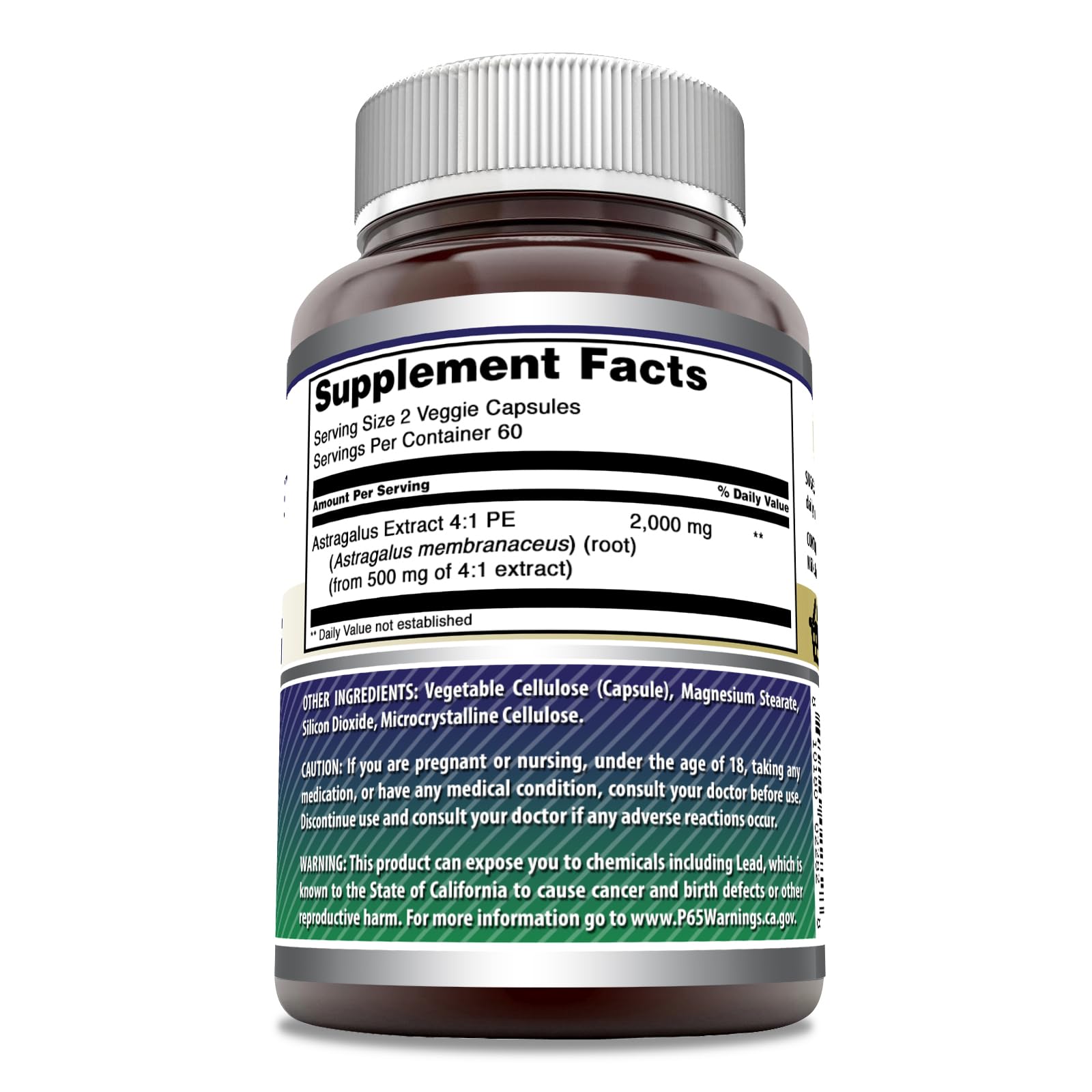 Foto 4 pulgar | Suplemento Amazing Nutrition Fórmulas Astragalus 2000 mg 120 Cápsulas - Venta Internacional