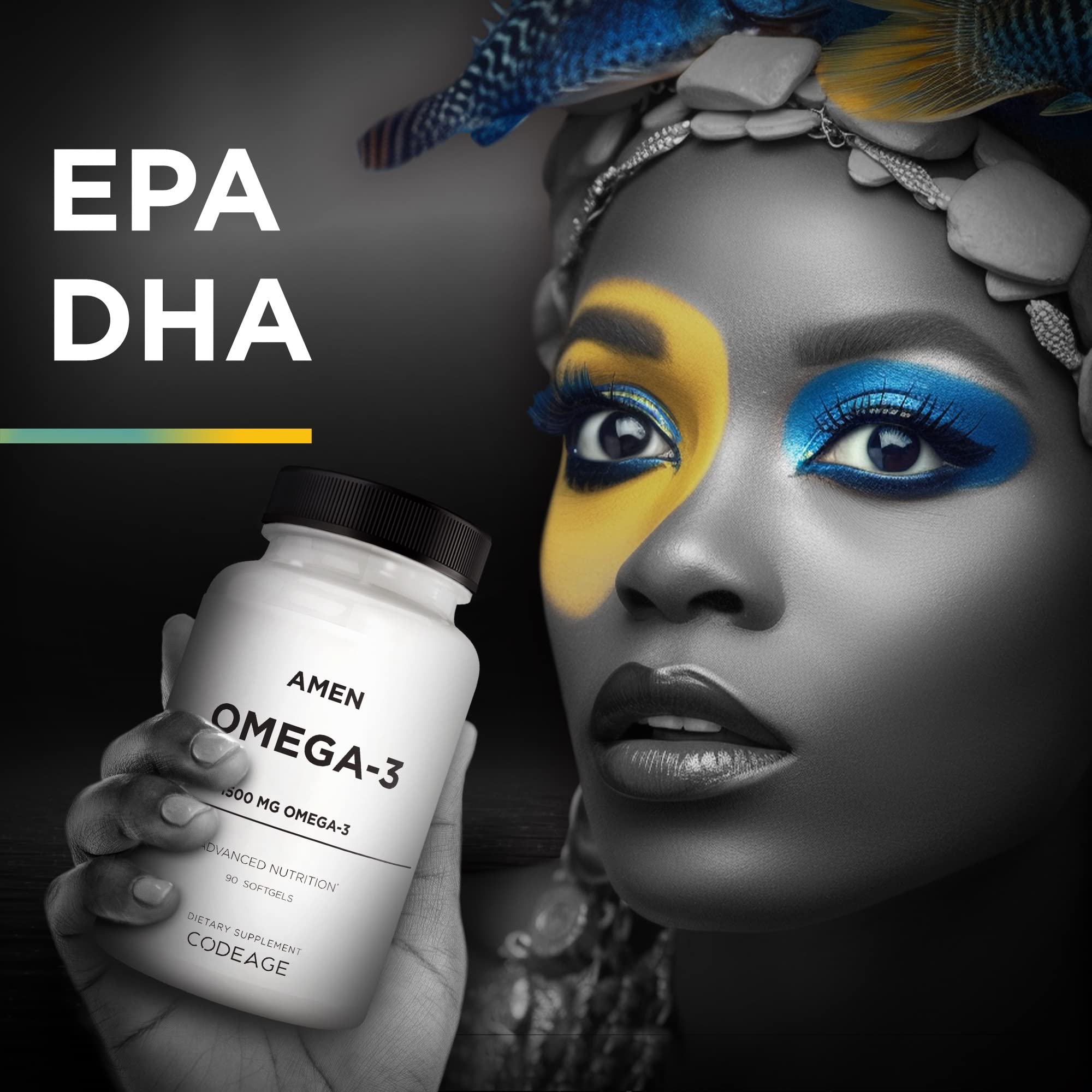 Foto 5 pulgar | Suplemento Amen Omega-3 1500 mg de Alta Potencia 90 Cápsulas - Venta Internacional