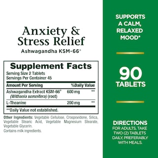 Foto 2 | Suplemento Nature's Bounty Stress Relief Ashwagandha Ksm-66 90 Tabletas - Venta Internacional.