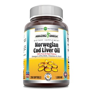 Foto 1 | Complemento Aceite De Hígado De Bacalao Noruego Omega 1000 Mg Amazing Nutrition - Venta Internacional