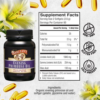 Foto 6 | Suplemento de Aceite Onagra Barlean's 1300 Mg 120 Cápsulas Blandas - Venta Internacional