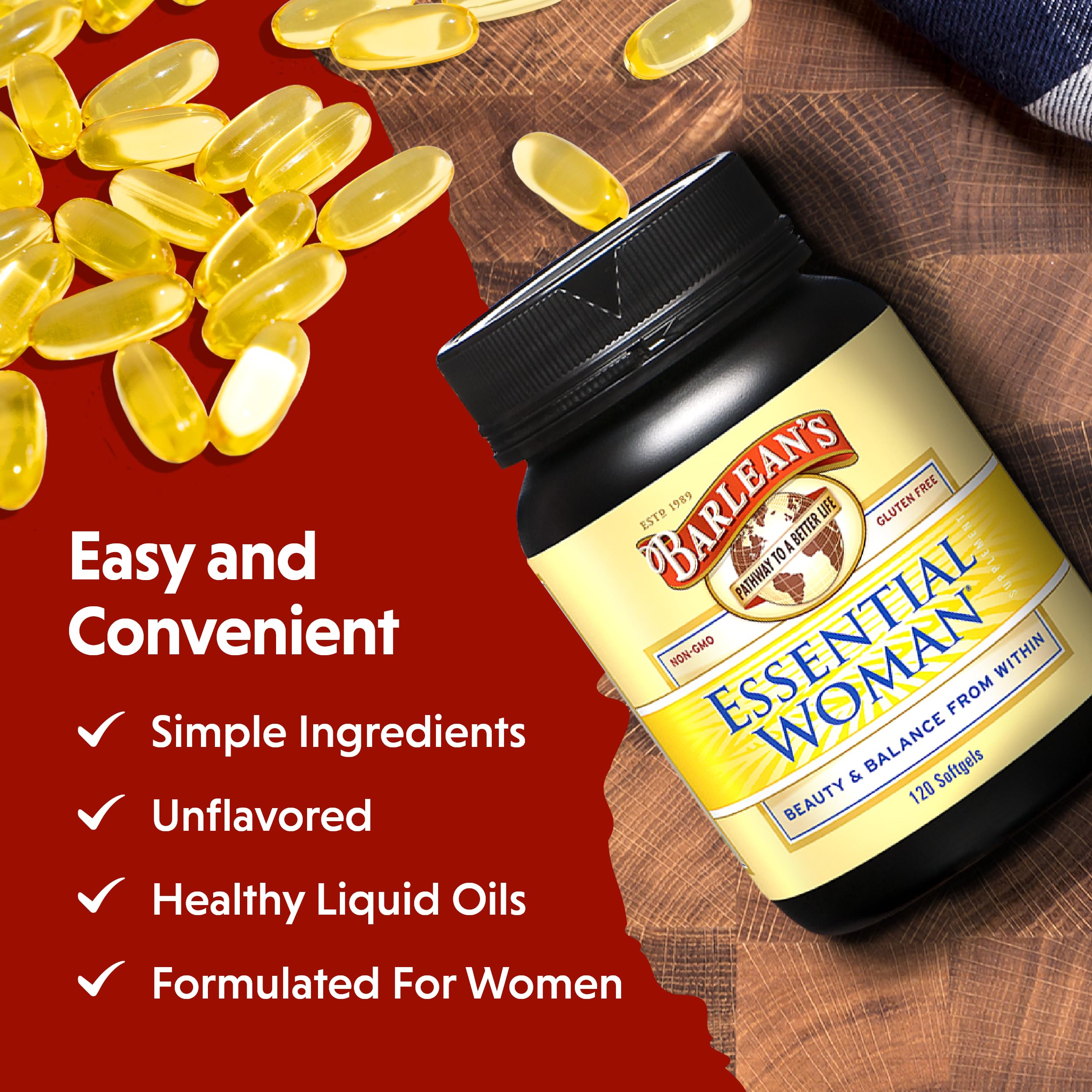 Foto 5 pulgar | Suplemento Barlean's Essential Woman Hormonal Balance 120 Unidades - Venta Internacional