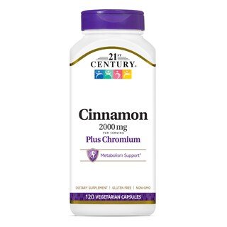 Foto 1 | Suplemento 21st Century Cinnamon 2000 Mg Con Cromo 120 Cápsulas - Venta Internacional