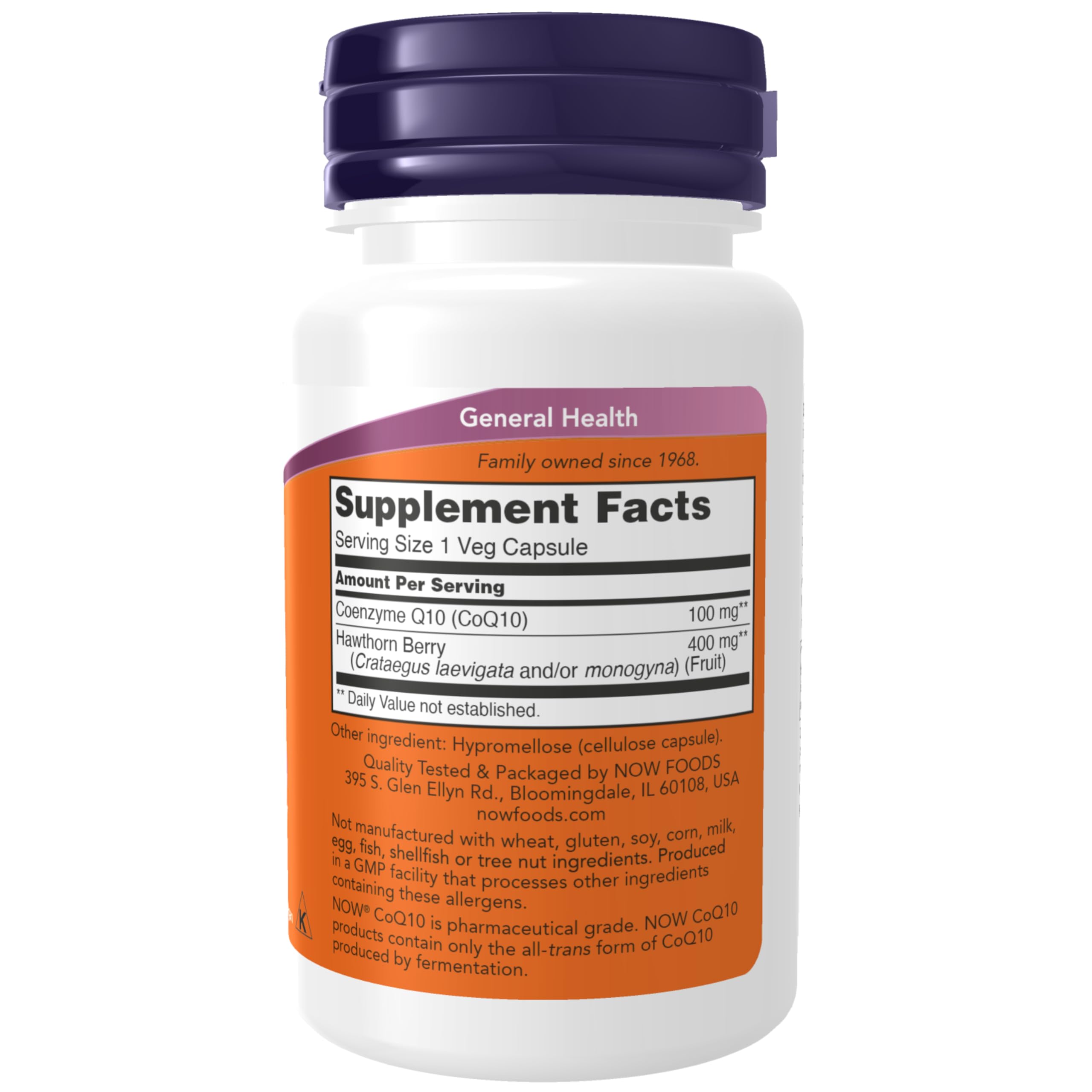 Foto 2 | Suplemento Now Foods Coq10 100 Mg con Espino Blanco 30 Cápsulas Vegetales - Venta Internacional