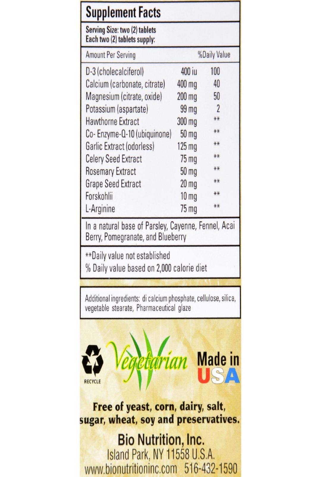 Foto 3 pulgar | Suplemento Bio Nutrition Blood Pressure Wellness 60 Comprimidos - Venta Internacional