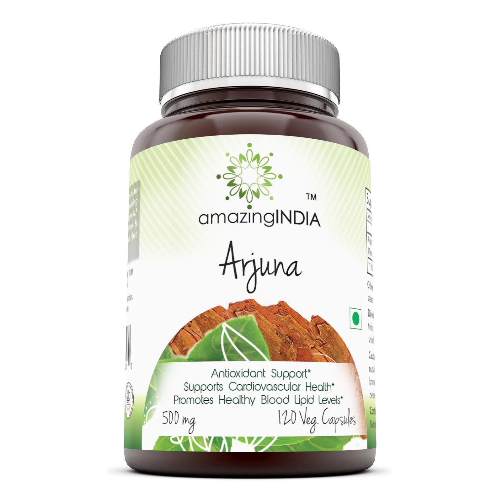Suplemento Amazing India Extracto de Corteza de Arjuna 500 mg 120 Cápsulas - Venta Internacional