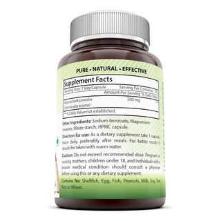 Foto 2 | Suplemento Amazing India Extracto de Corteza de Arjuna 500 mg 120 Cápsulas - Venta Internacional