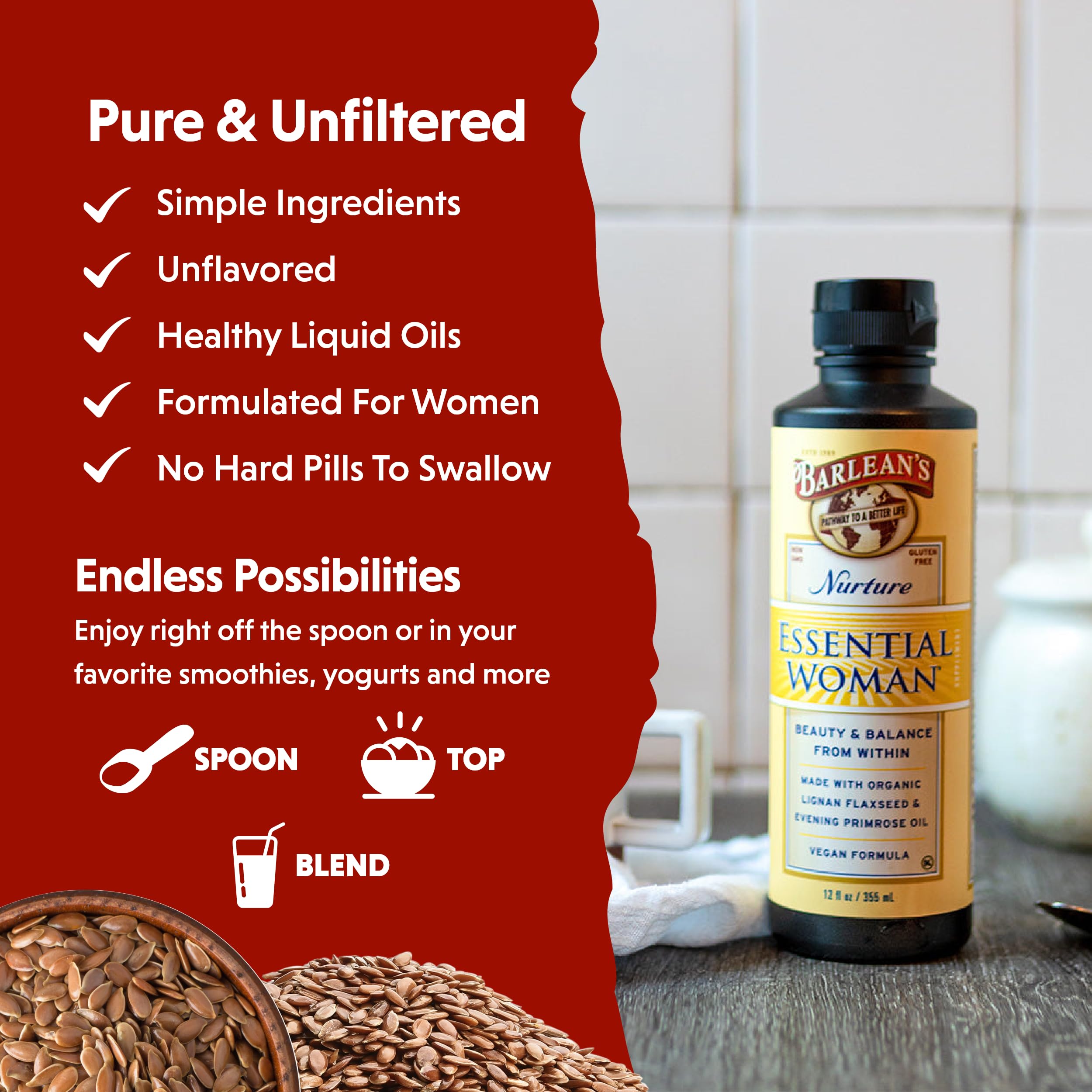 Foto 5 pulgar | Suplemento Barlean's Essential Woman Liquid 355 Ml Para Mujeres - Venta Internacional.