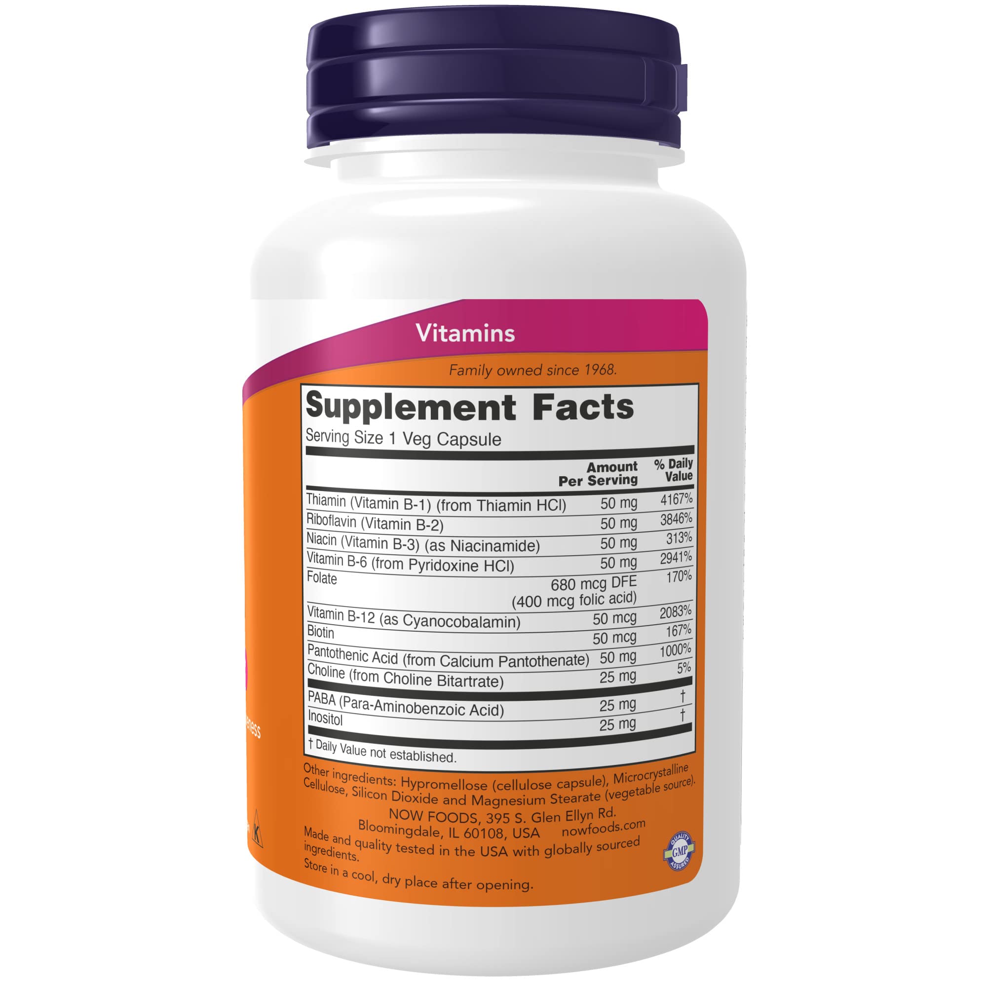 Foto 3 pulgar | Suplementos Now Foods De Vitamina B 50 Mg 100 Cápsulas Vegetarianas - Venta Internacional