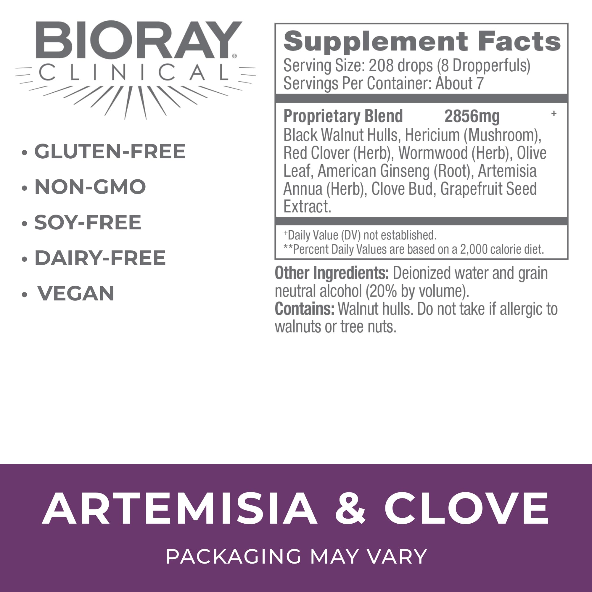 Foto 3 pulgar | Suplemento Bioray Professional Artemisia Y Clavo 60 Ml - Venta Internacional.