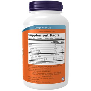 Foto 2 | Aceite De Pescado Omega 3 De Supplement Now Foods 200 Cápsulas Blandas - Venta Internacional.