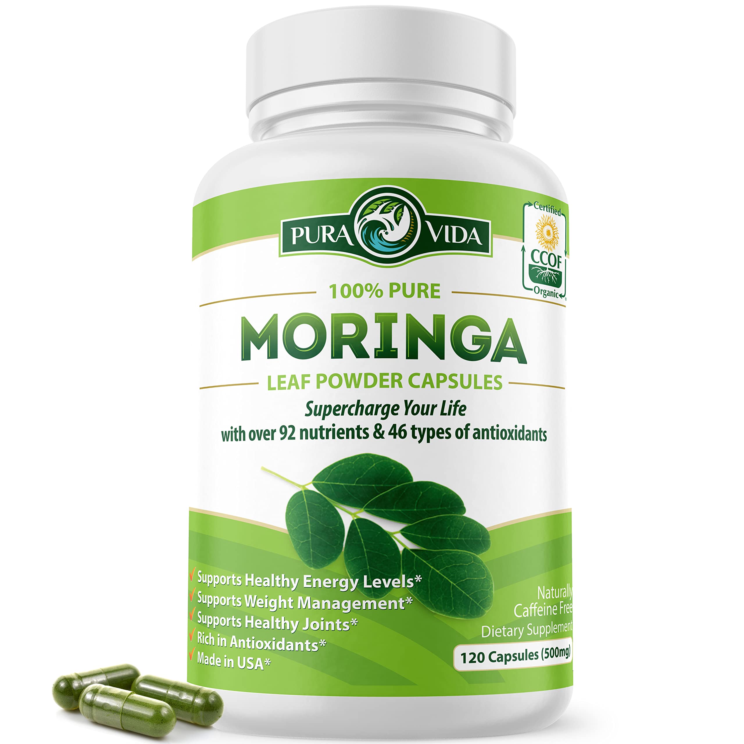 Foto 2 pulgar | Cápsulas De Moringa Pura Vida Moringa De Origen Único, 120 Unidades, 500 Mg - Venta Internacional.