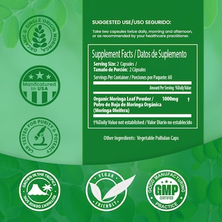 Foto 3 | Cápsulas De Moringa Pura Vida Moringa De Origen Único, 120 Unidades, 500 Mg - Venta Internacional.