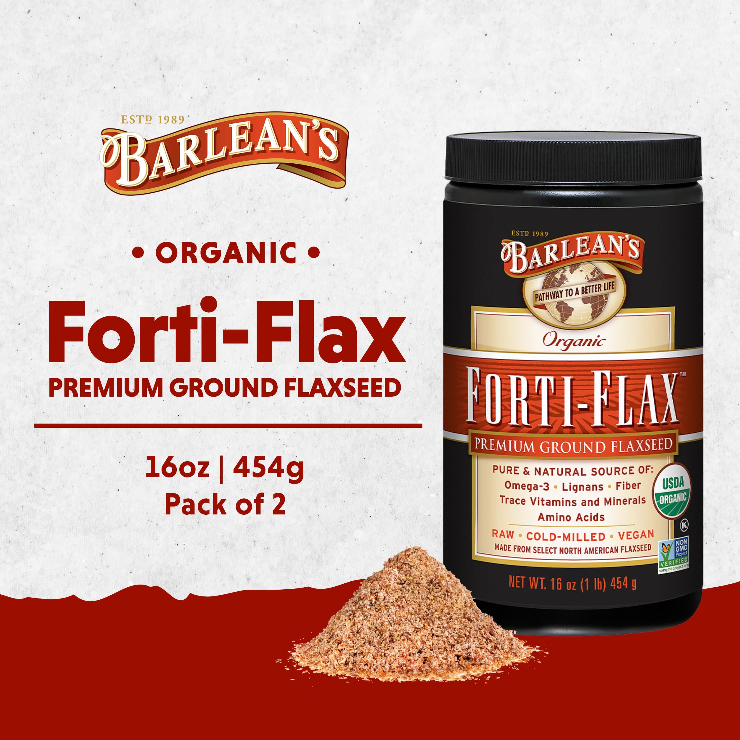 Foto 3 pulgar | Linaza Barlean's Forti-flax, Molida Orgánica, 454 Ml, Paquete De 2 - Venta Internacional.