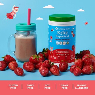 Foto 5 | Suplemento Amazing Grass Kidz Superfood Strawberry, 15 Porciones - Venta Internacional.
