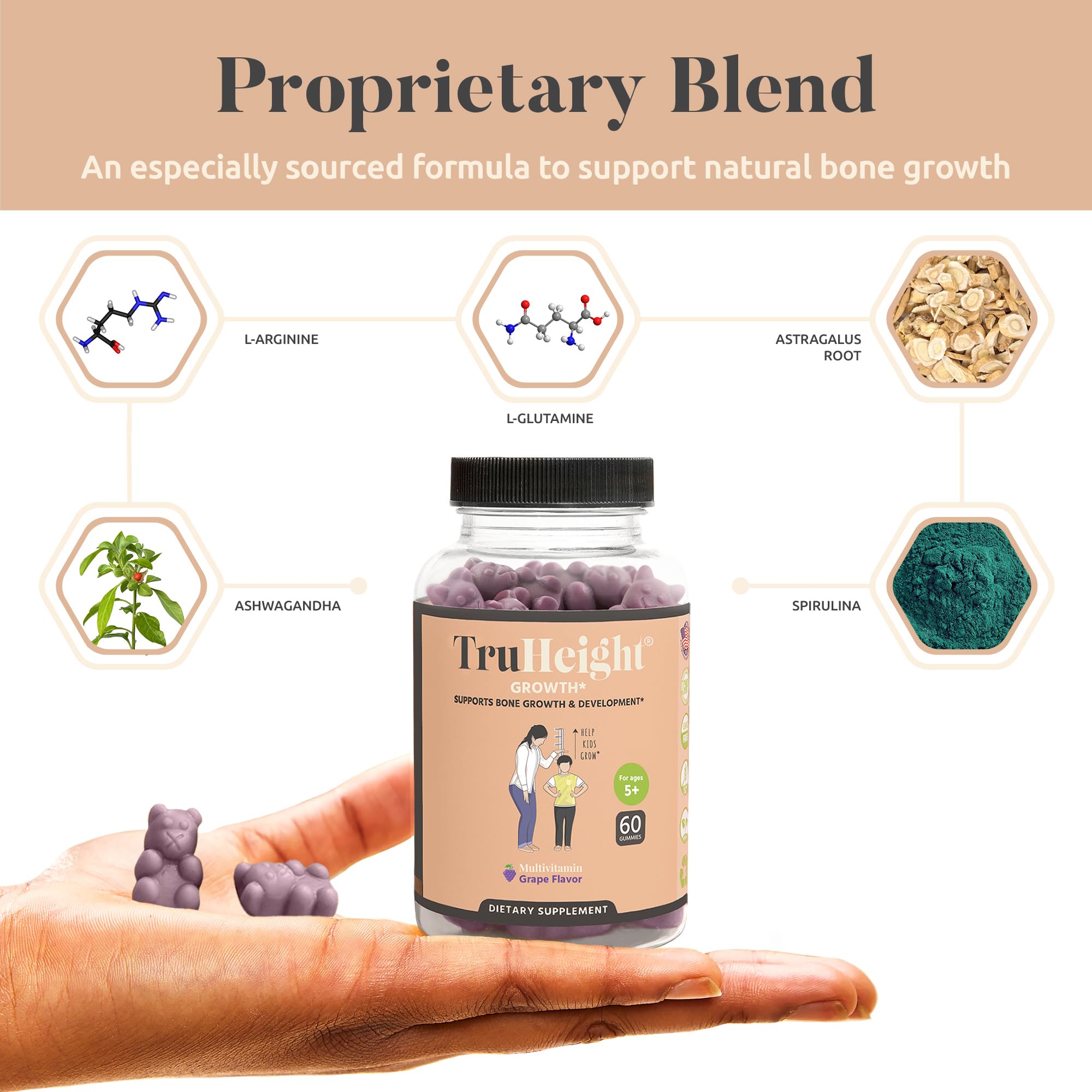 Foto 4 pulgar | Suplemento Para Crecer En Altura Truheight Gummies Con Sabor A Uva - Venta Internacional.