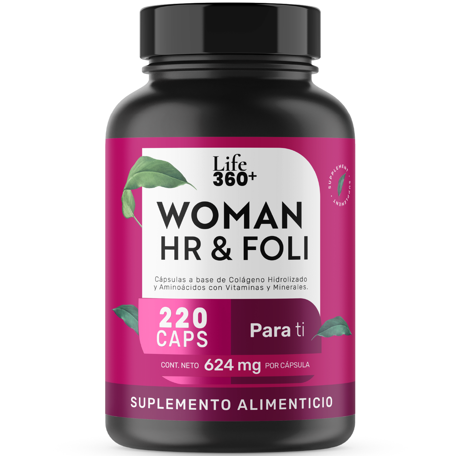 Foto 2 pulgar | Life 360+ Woman Hr & Foli 220 Caps Colágeno Y Vitaminas