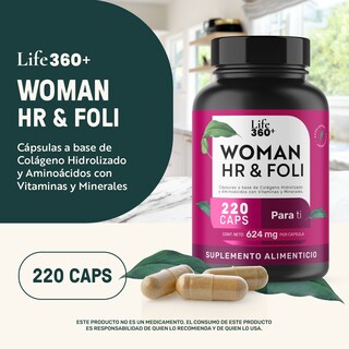 Foto 4 | Life 360+ Woman Hr & Foli 220 Caps Colágeno Y Vitaminas
