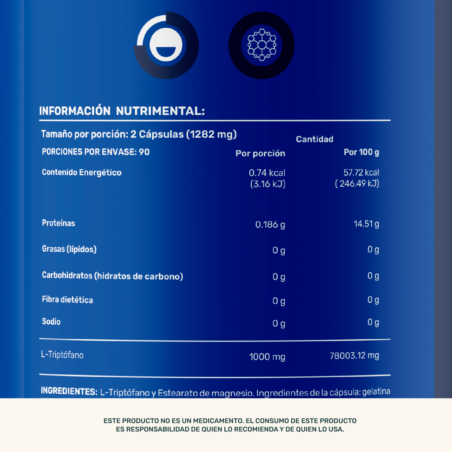 Foto 5 | Life 360+ Pure Tryptophan 180 Caps A Base De L-triptófano