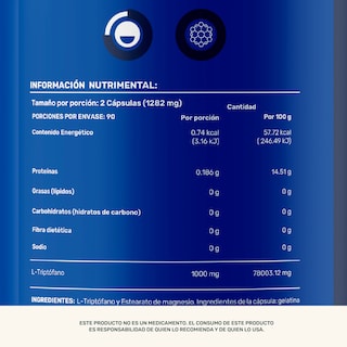 Foto 5 | Life 360+ Pure Tryptophan 180 Caps A Base De L-triptófano