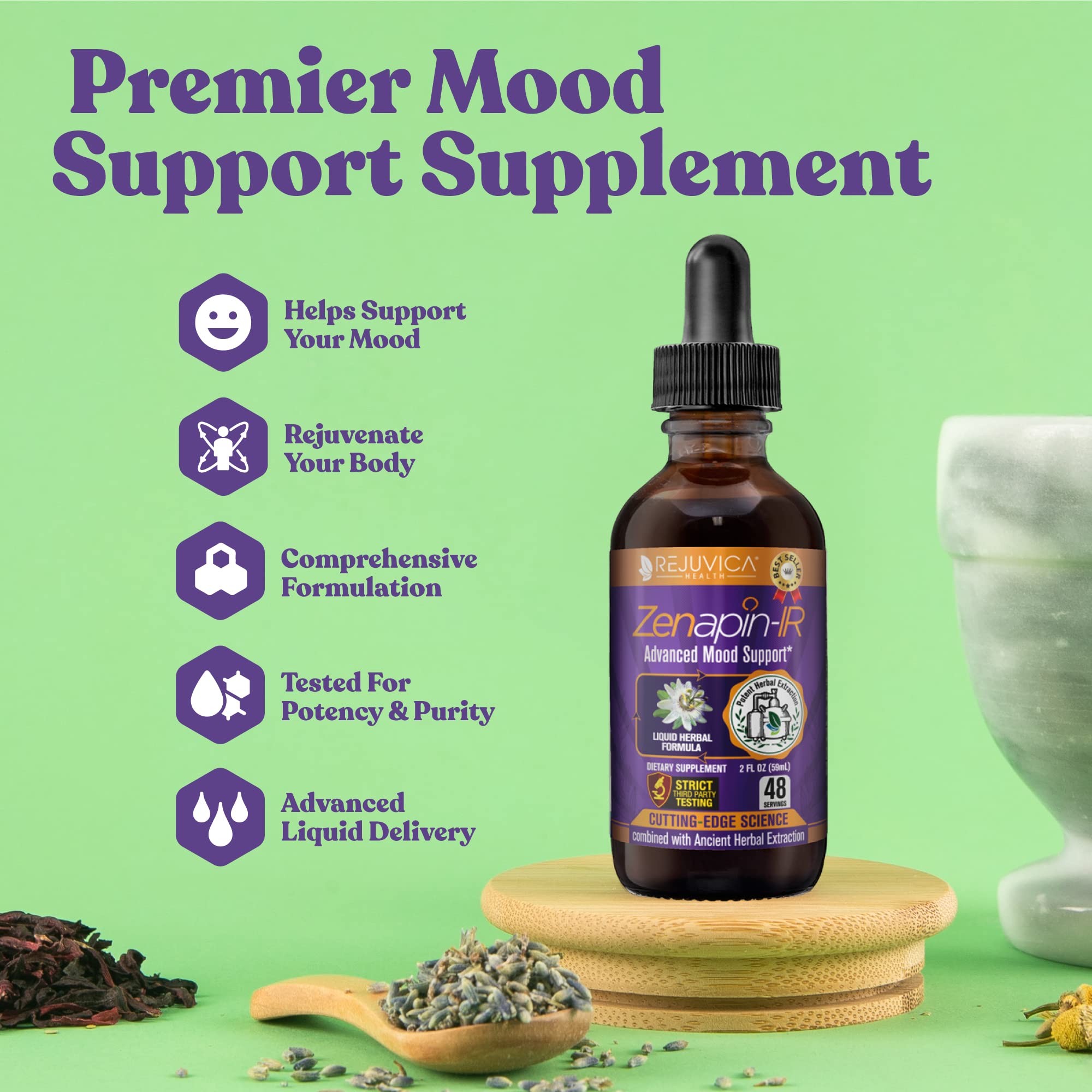 Foto 5 pulgar | Remedio Calmante Líquido Zenapin Ir Con Kava, Kava Y Ashwagandha - Venta Internacional.