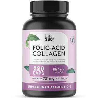 Foto 1 | Life360+ Folic Acid Collagen 220 Caps Colágeno Ácido Fólico