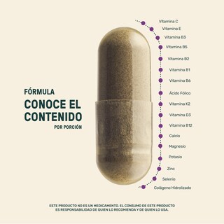 Foto 3 | Life360+ Folic Acid Collagen 220 Caps Colágeno Ácido Fólico