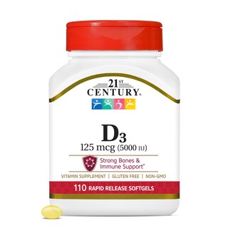 Foto 1 | Suplemento de Vitamina D3 de 21st Century Healthcare 125 mcg 110 Cápsulas Blandas - Venta Internacional
