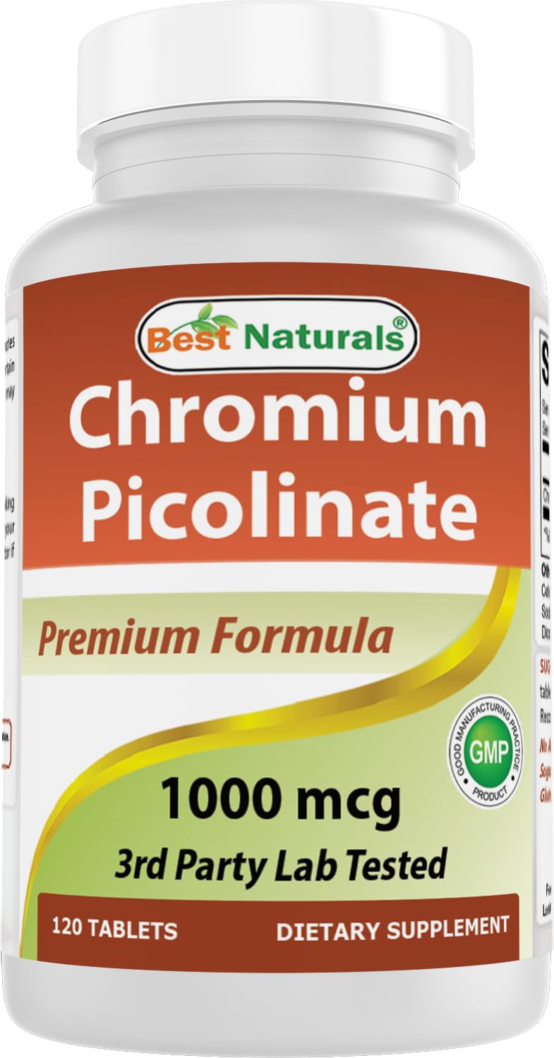 Foto 2 pulgar | Suplemento Best Naturals Picolinato de Cromo 1000 mcg 120 Tabletas - Venta Internacional