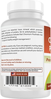 Foto 7 | Suplemento Best Naturals Picolinato de Cromo 1000 mcg 120 Tabletas - Venta Internacional