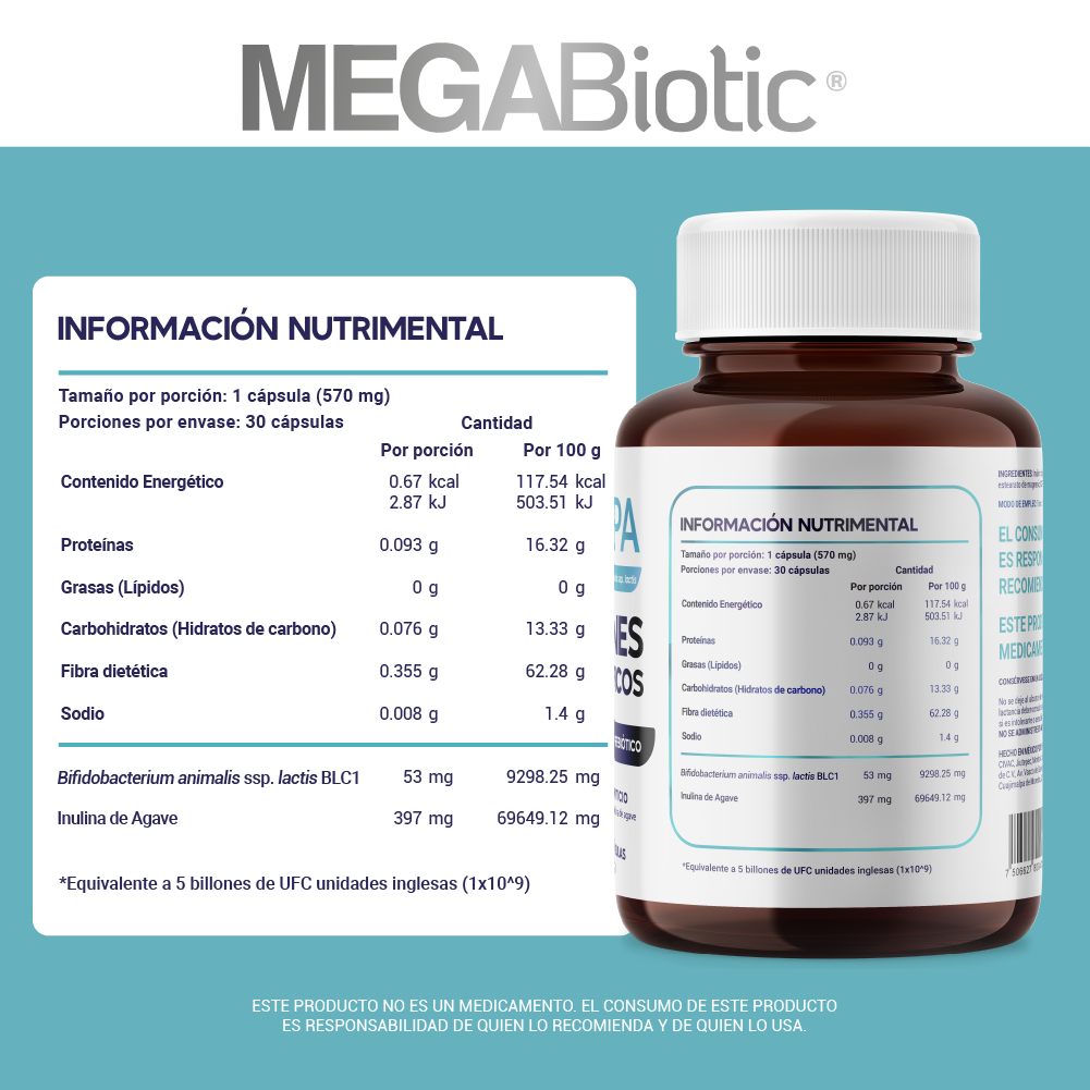 Foto 5 | Probióticos Slim Edition B. Animalis Megabiotic 30 Caps