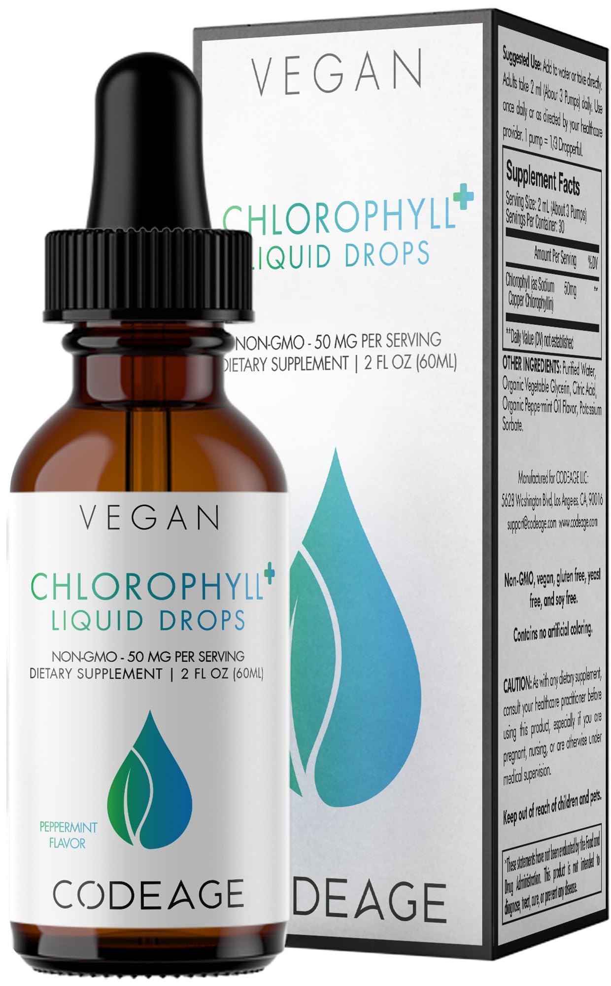 Foto 2 pulgar | Suplemento en Gotas de Clorofila Líquida Codeage 60 ml Vegano - Venta Internacional
