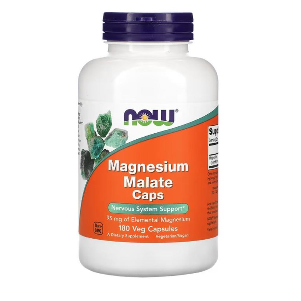 Suplemento de Magnesio Malato en Cápsulas Now  180 Cápsulas