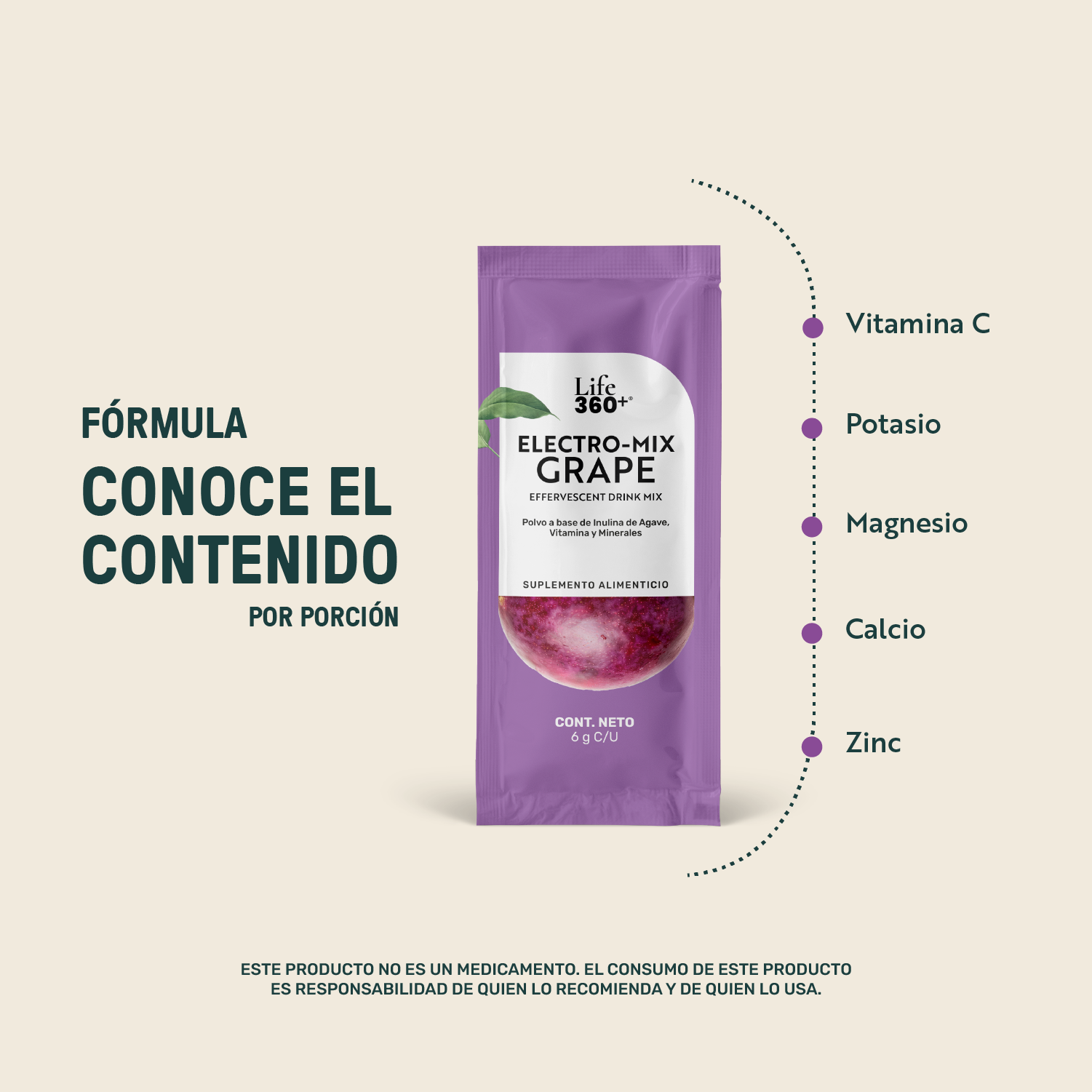 Foto 4 pulgar | Life360+ Electro-mix Effervescent Drink Uva 30 Sobres