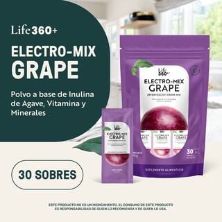 Foto 4 | Life360+ Electro-mix Effervescent Drink Uva 30 Sobres