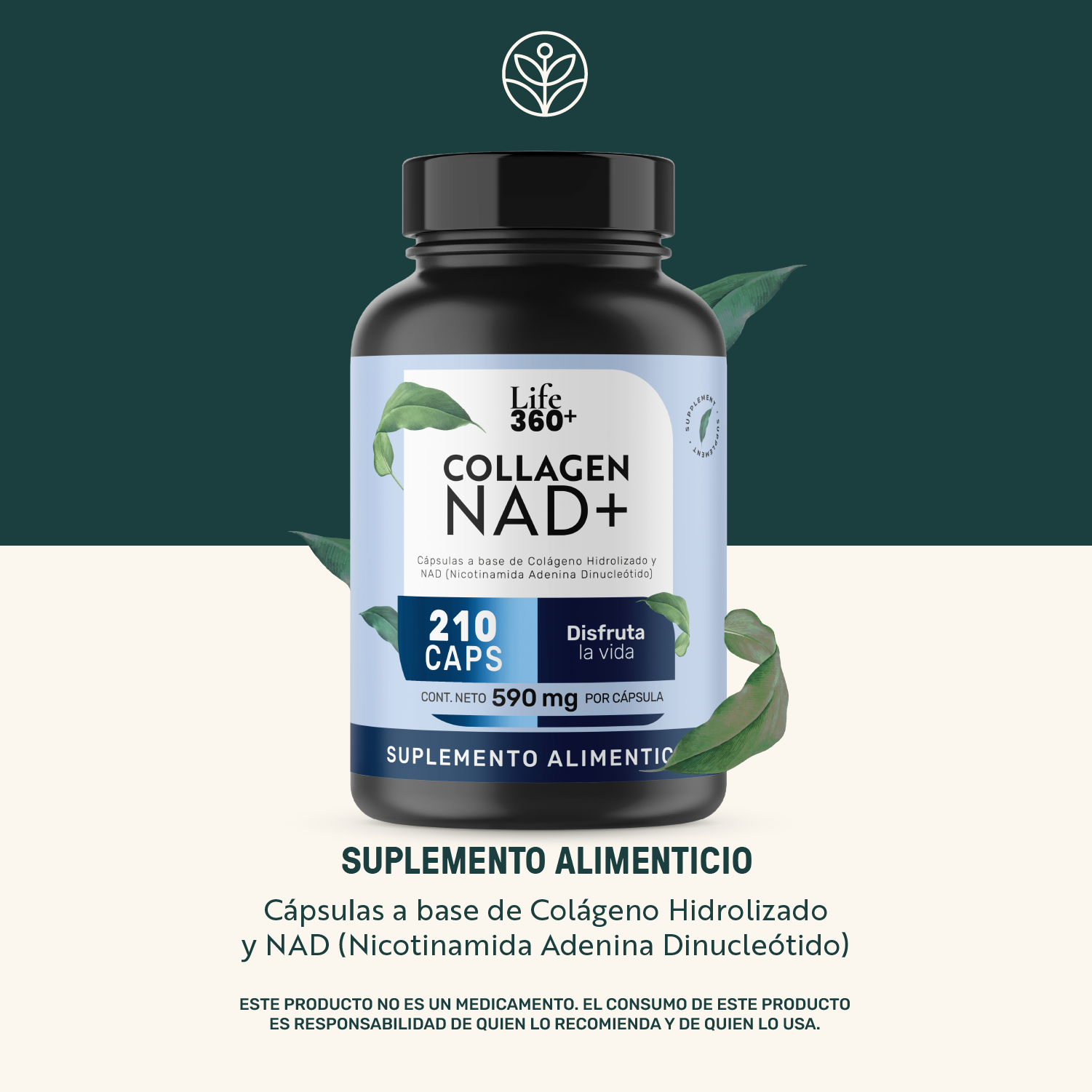 Foto 2 | Life 360+ Collagen Nad+ 210 Caps Nad Y Colágeno Hidrolizado