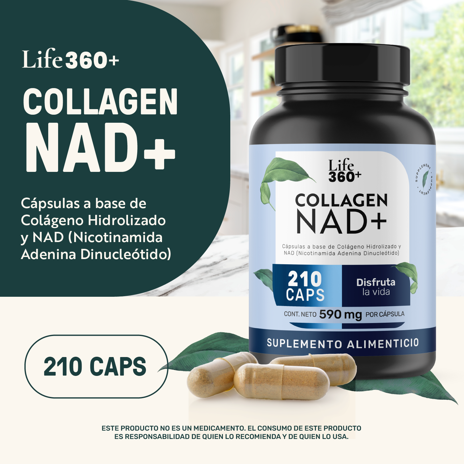 Foto 5 pulgar | Life 360+ Collagen Nad+ 210 Caps Nad Y Colágeno Hidrolizado