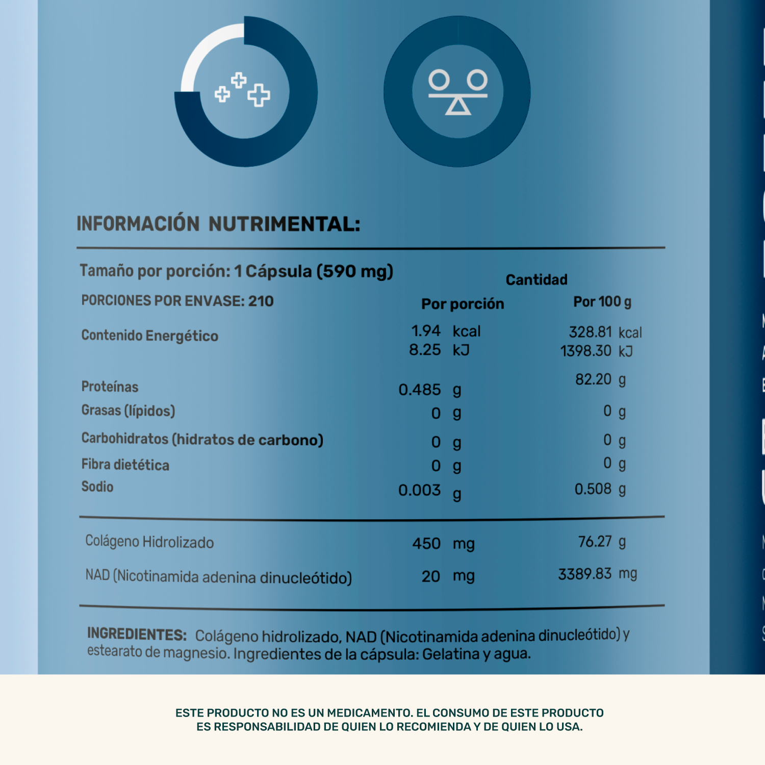 Foto 5 | Life 360+ Collagen Nad+ 210 Caps Nad Y Colágeno Hidrolizado