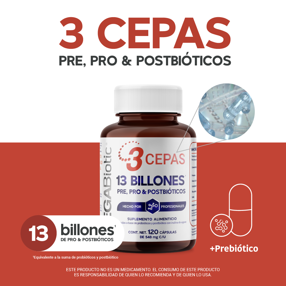 Foto 3 pulgar | Pre Pro Y Postbióticos Megabiotic 120 Caps Probióticos